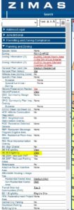 Online dropdown menu showing tables with info about Senate Bill 35 Eligibility.